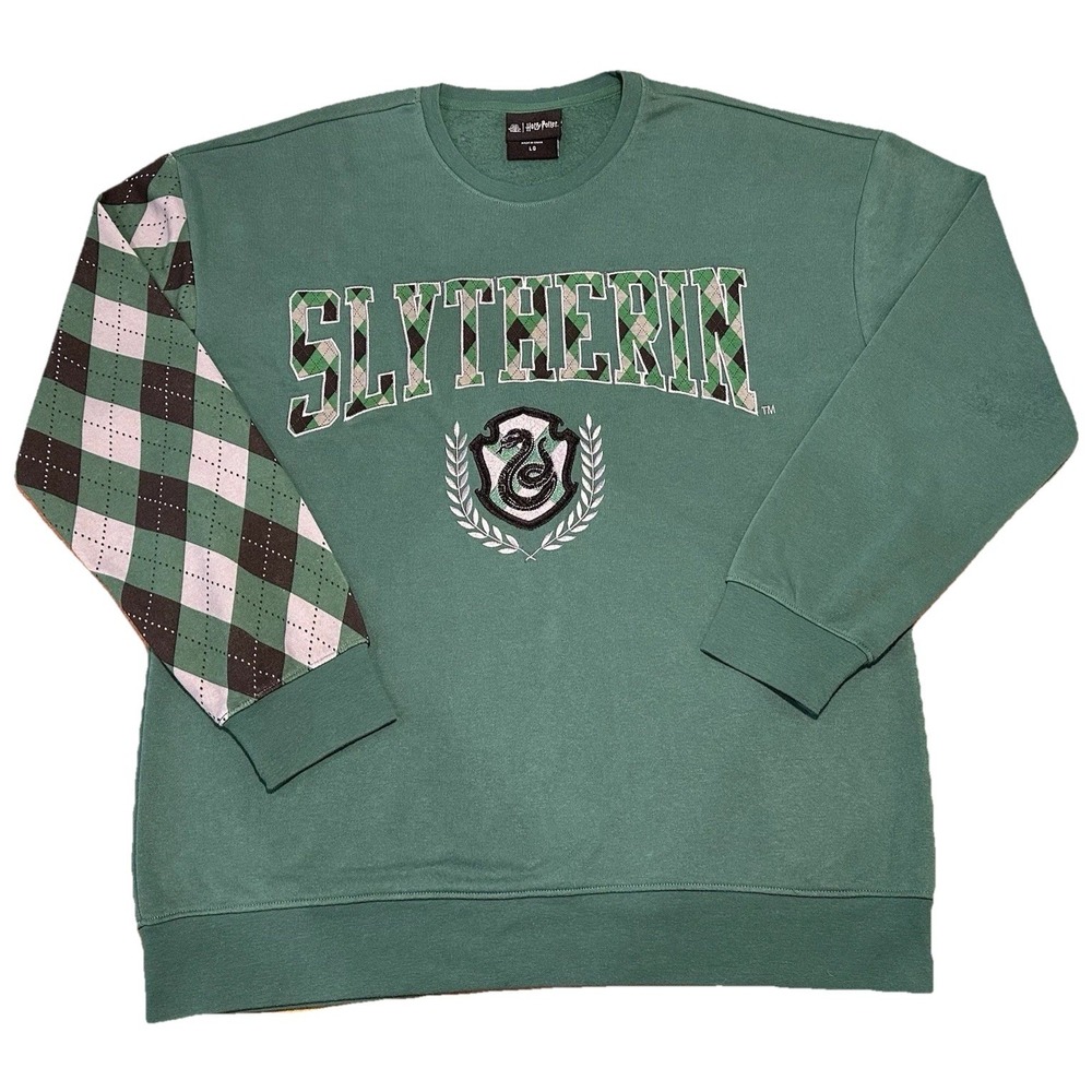 Harry Potter‎ Slytherin Sweater Green Argyle Sweatshirt Size L